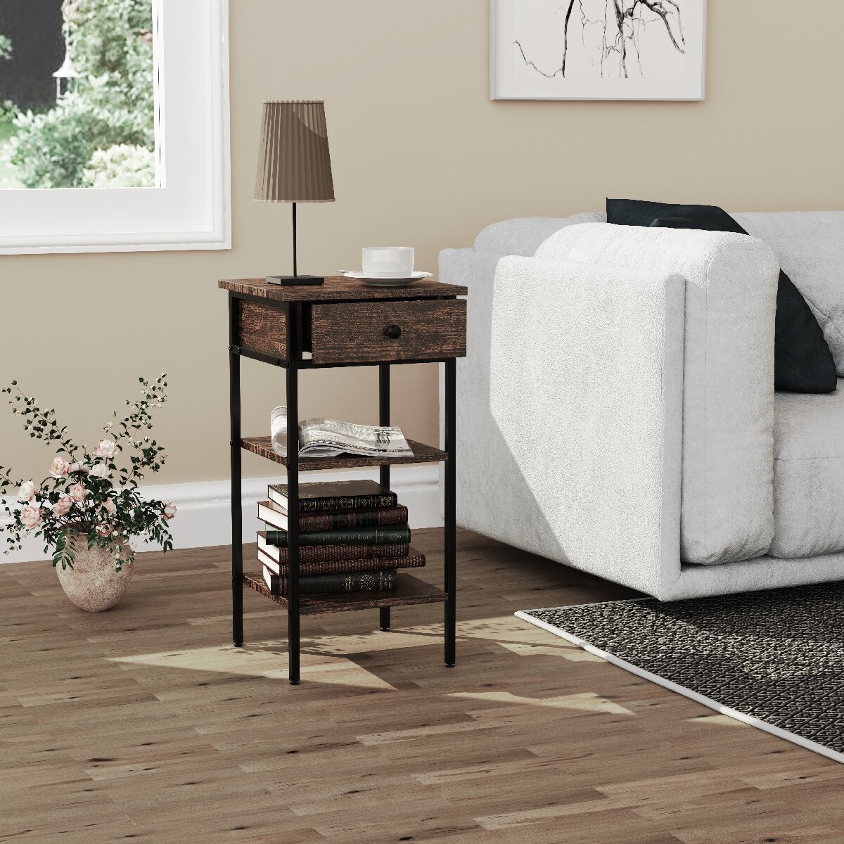 VCM Odkládací stolek „Aulari L“, dub vintage