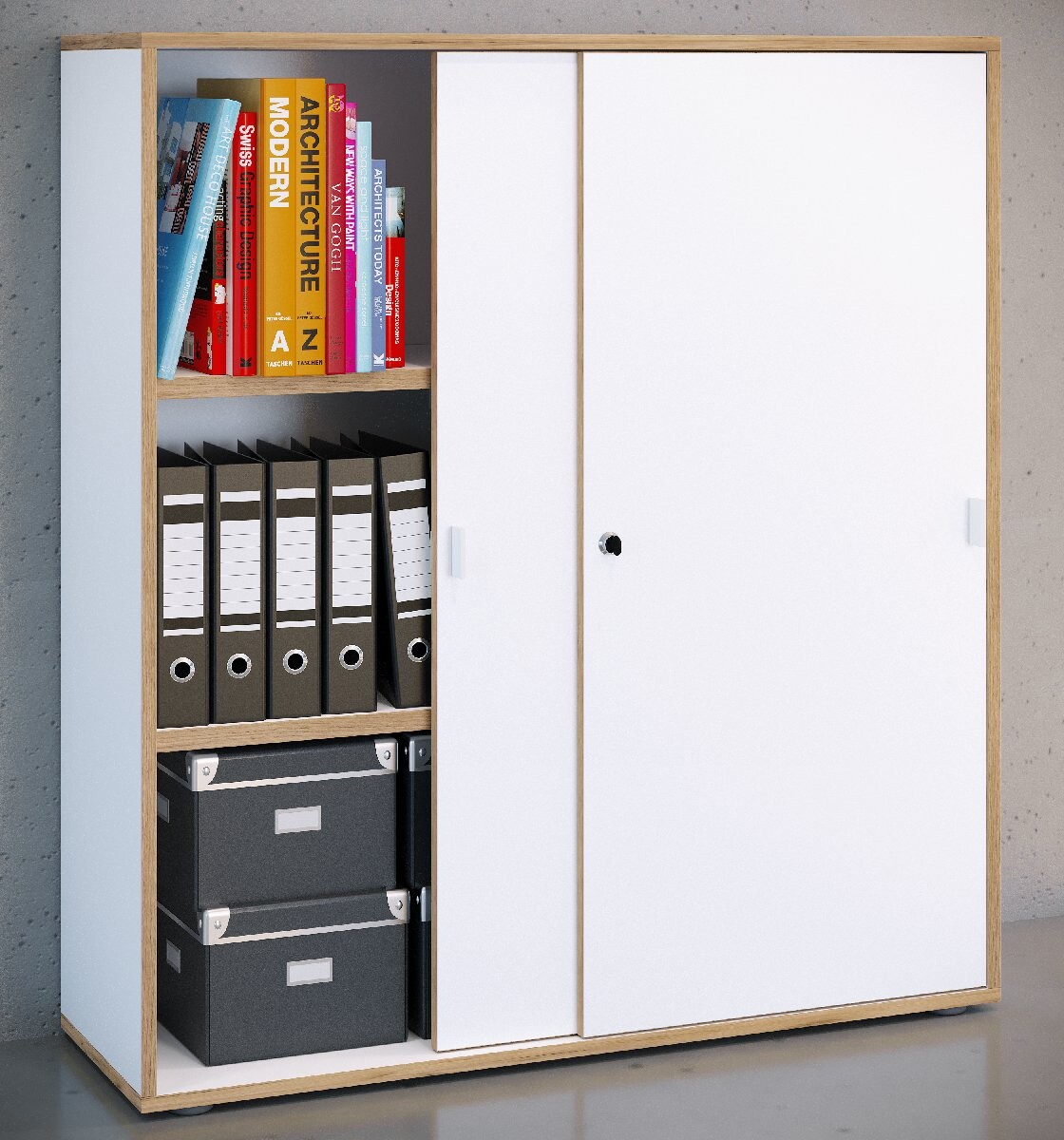 VCM Výsuvná skříňka se 3 přihrádkami „Salia“ B100, bílá