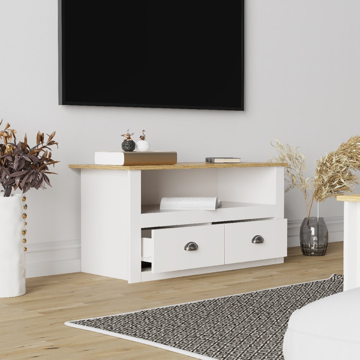 VCM TV dolní skříňka „Balusa“, černá