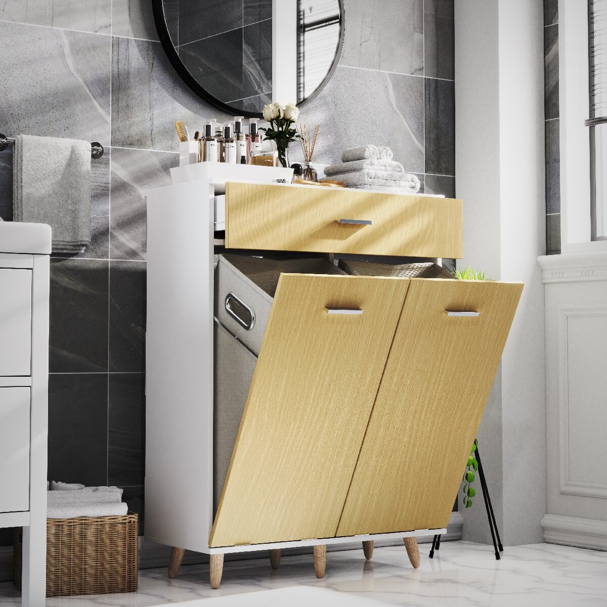 VCM Skříň na prádlo „Landos M“, dub medový