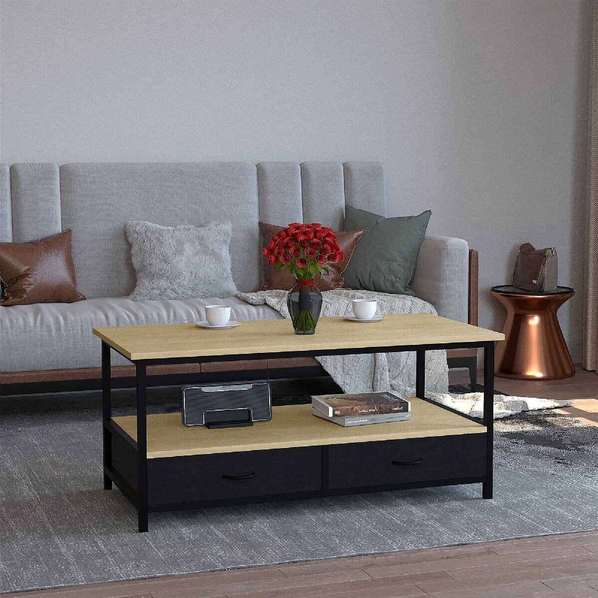 Konferenční stolek VCM „Flonila“, dub medový