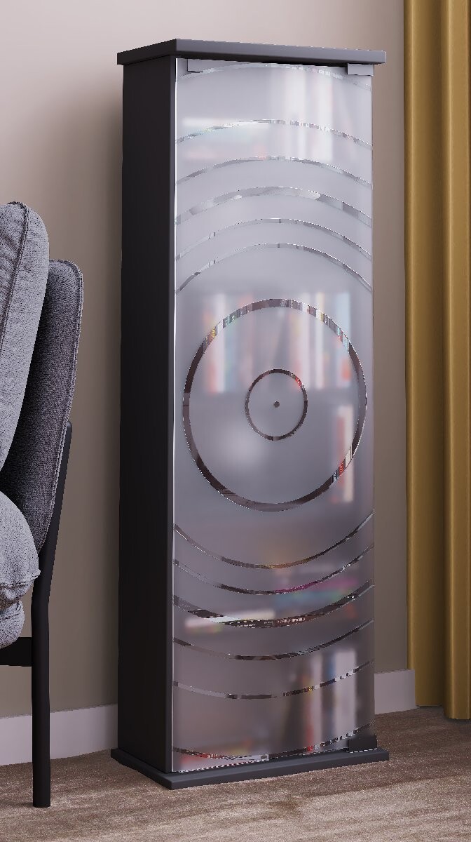 VCM Vitrína na média Tilano M, antracitová