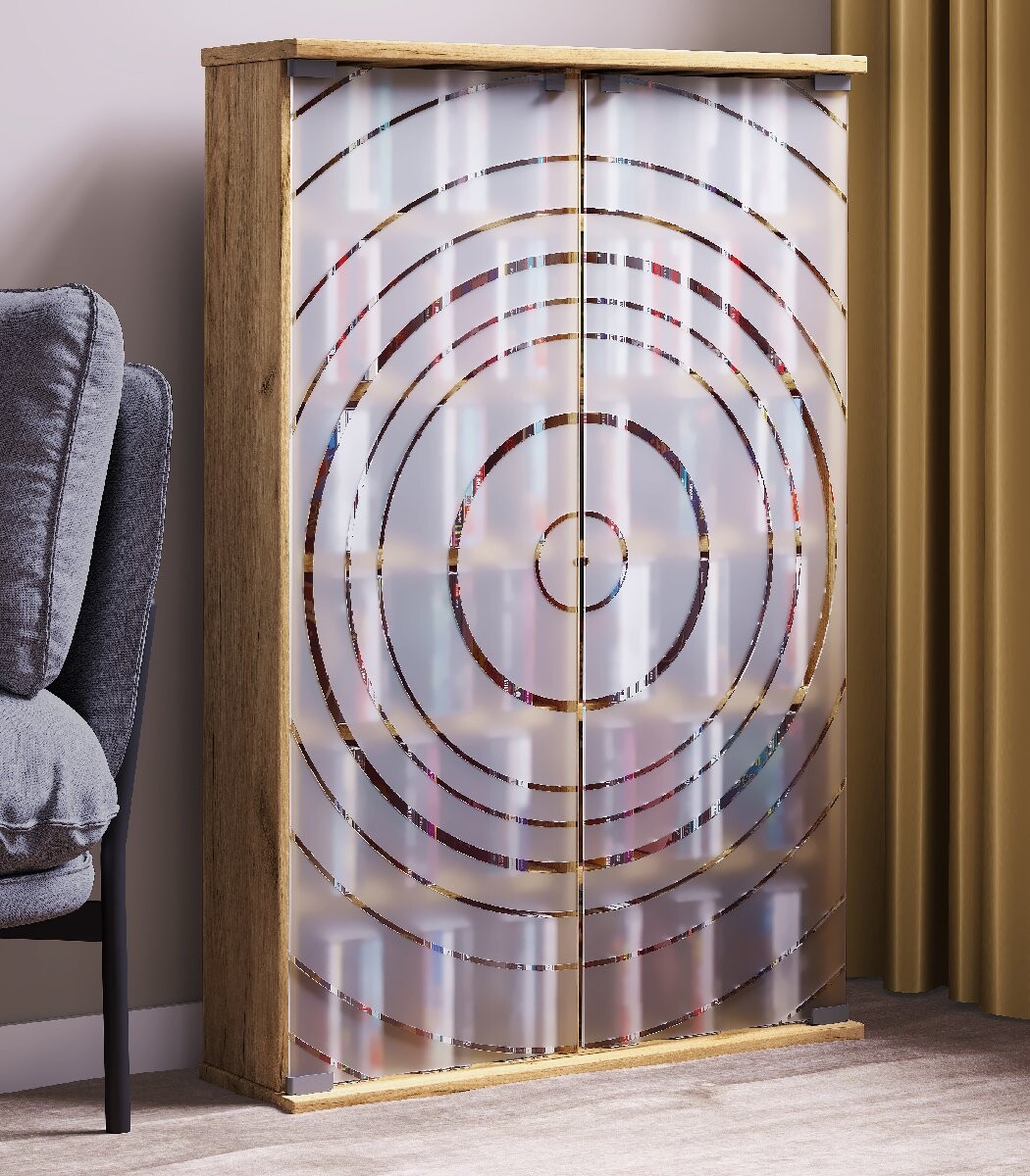 VCM Vitrína na média Tilano L, dub medový