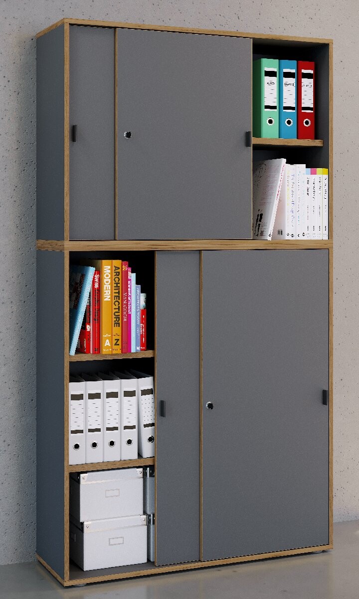 VCM Výsuvná skříň s 5 přihrádkami „Salia“ B100, antracitová