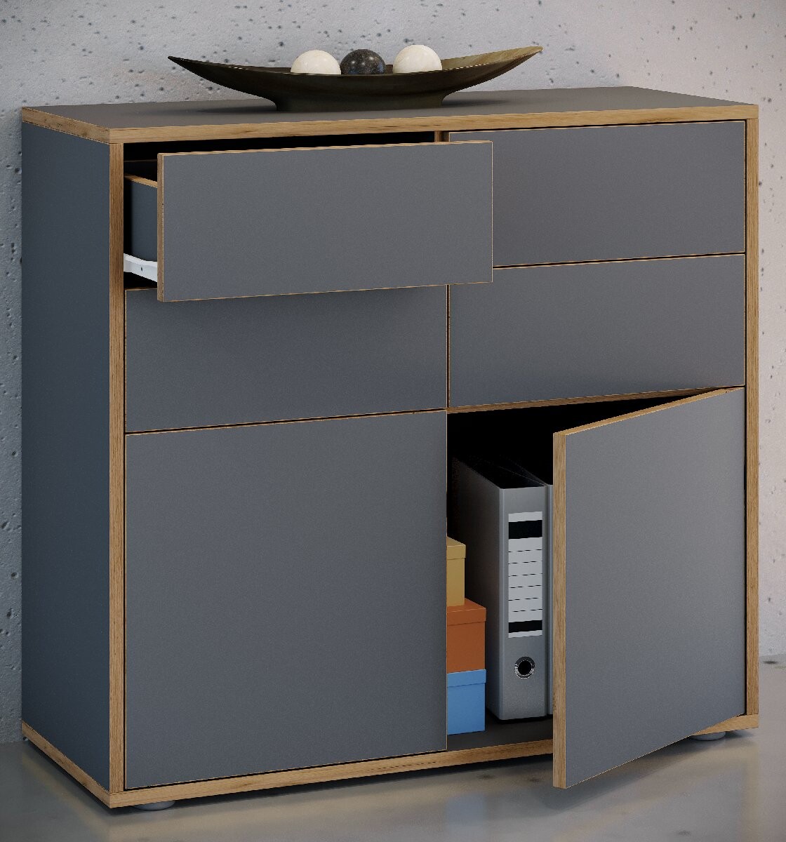 VCM Komoda „Salia“ B100, antracitová