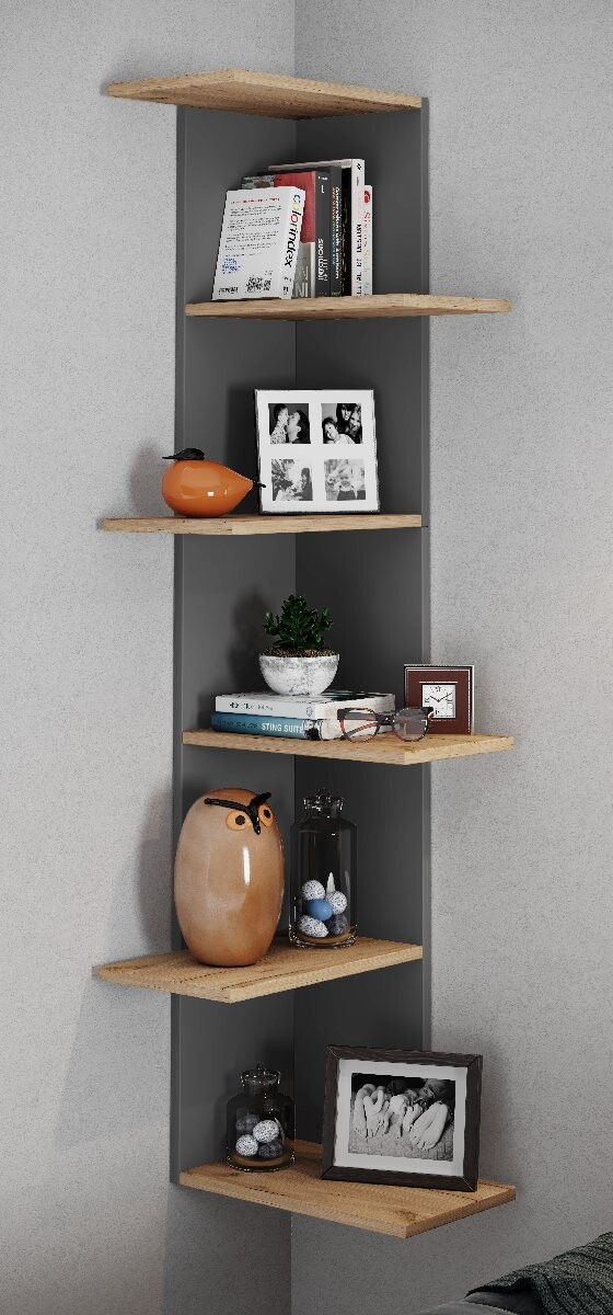 VCM Rohová police „Balos XL“, antracitová