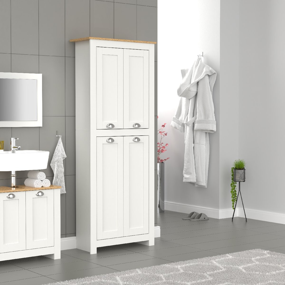 VCM Vysoká skříňka „Balusa“, černá