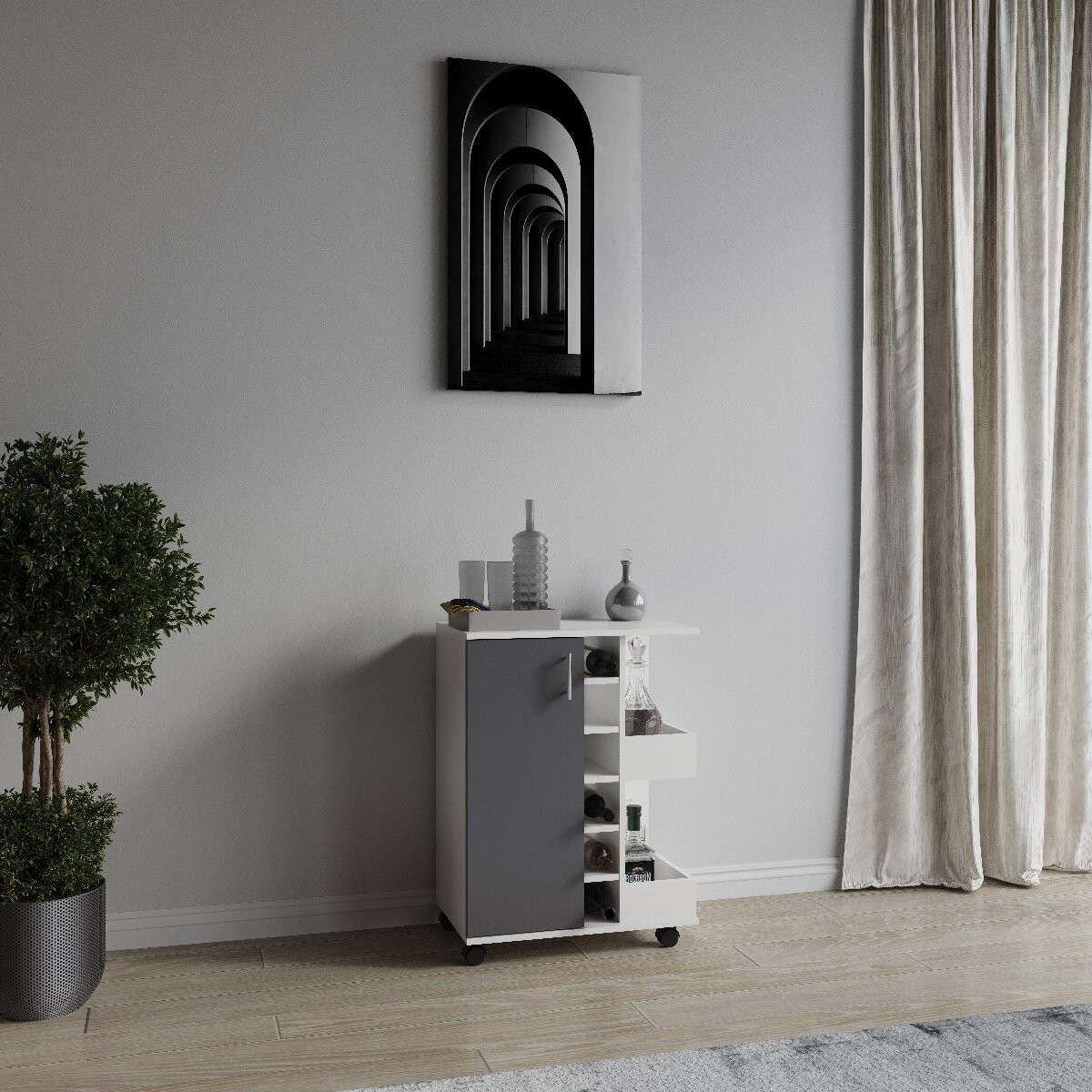 Kuchyňský vozík VCM „Esilo M“, antracit