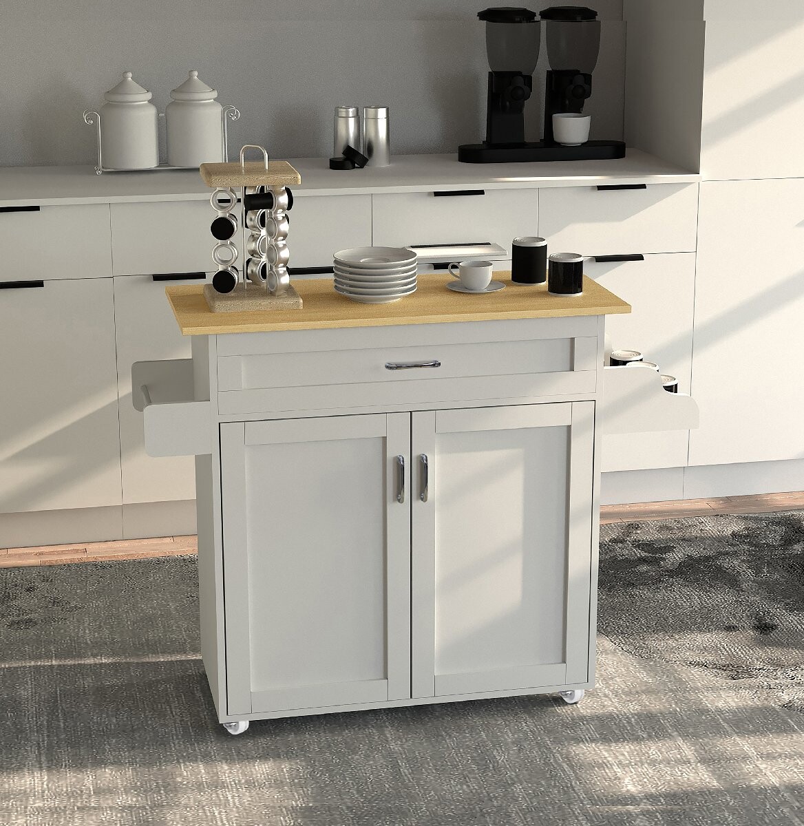 Kuchyňský vozík VCM „Pastano“, bílý