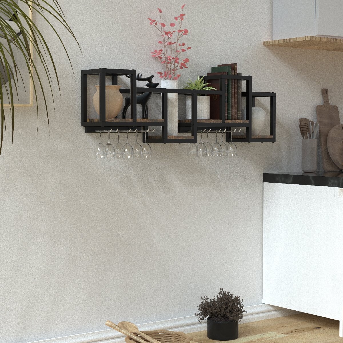 VCM Nástěnná police „Kolari M“, dub vintage