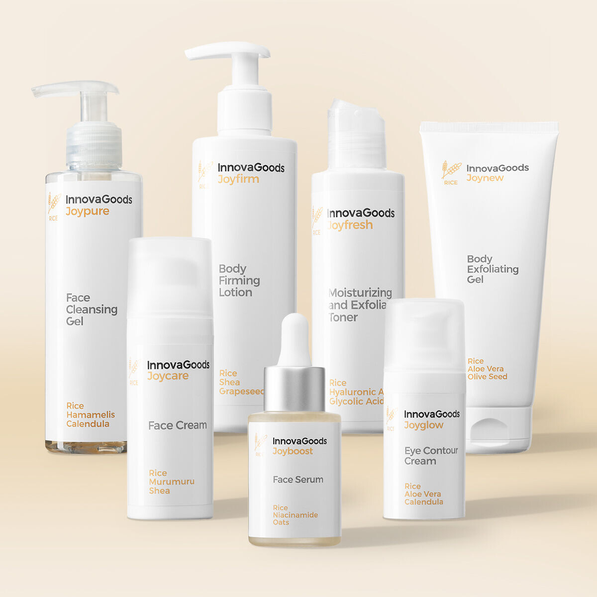 InnovaGoods Balíček rutiny na obličej a tělo Rice
