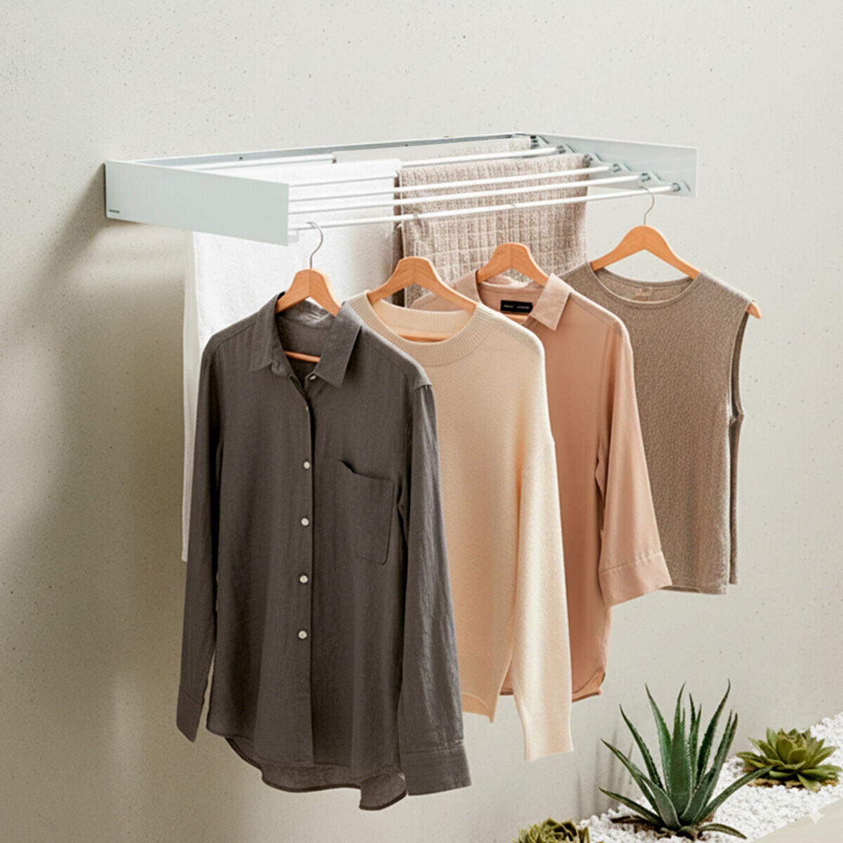 InnovaGoods Skládací, vysouvací, zasouvací nástěnný sušák na prádlo Dryva 100