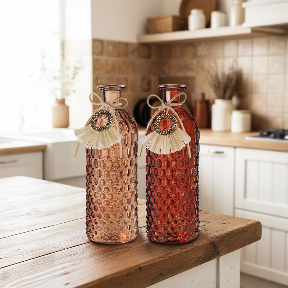 Váza Ibiza, růžový, sada 2 ks