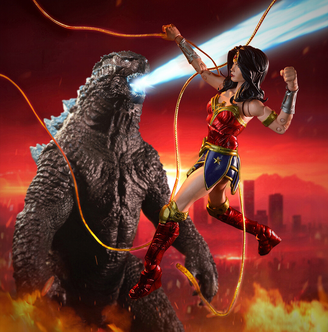 McFarlane | Justice League - sběratelské figurky Wonder Woman & Atomic Blast Godzilla (DC Multiverse) 30 cm