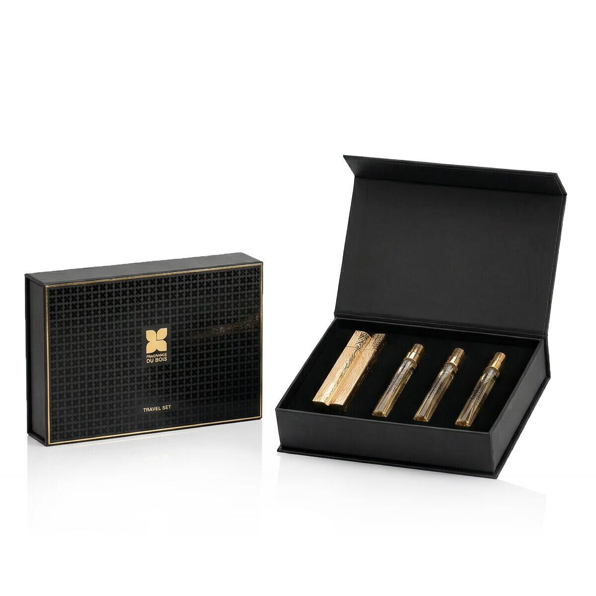 Fragrance Du Bois Travel Set For Lovers Collection : parfémový extrakt Cavort 7,5 ml + parfémový extrakt Lovers 7,5 ml + parfémový extrakt Secret Tryst 7,5 ml unisex