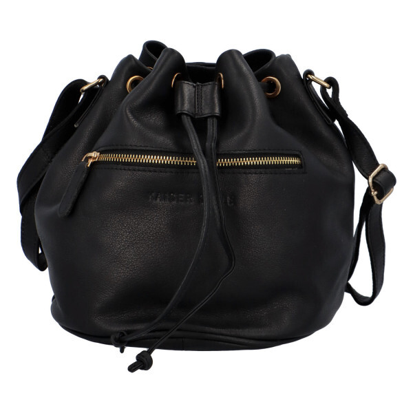 Dámská kožená kabelka pytel Elena, černá