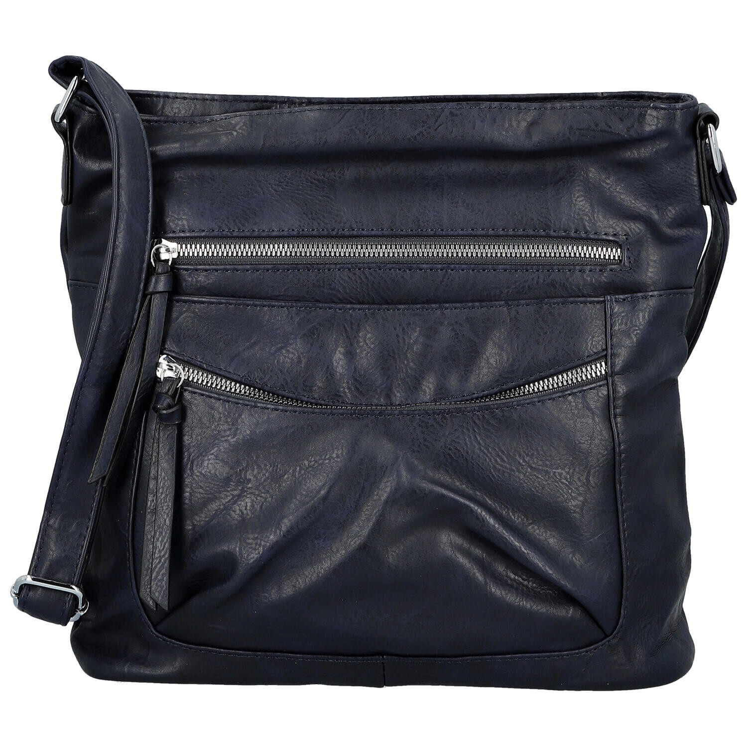 Trendy dámská koženková crossbody kabelka Tizia, tmavě modrá