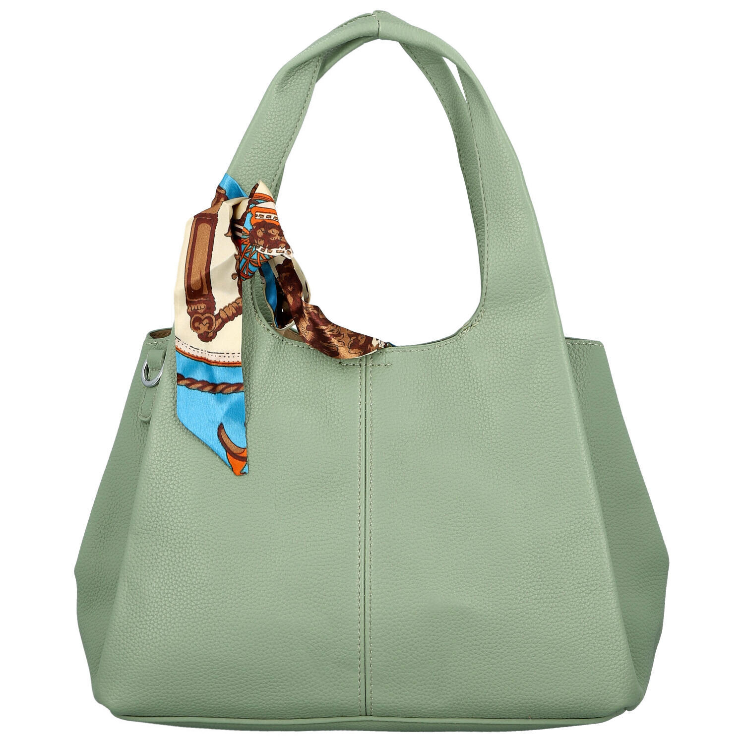 Módní dámská koženková kabelka do ruky Nerilly, modrozelená