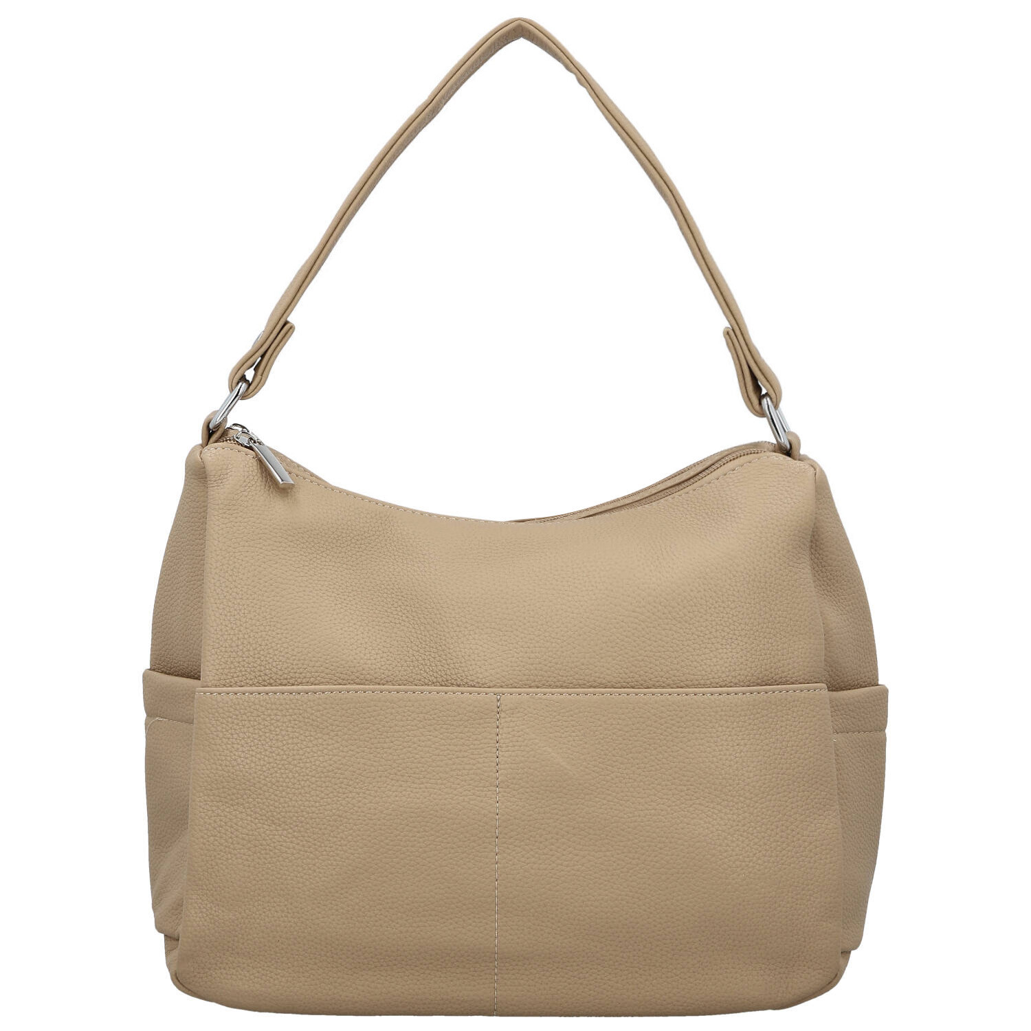 Stylová dámská koženková kabelka na rameno Irenea, béžová