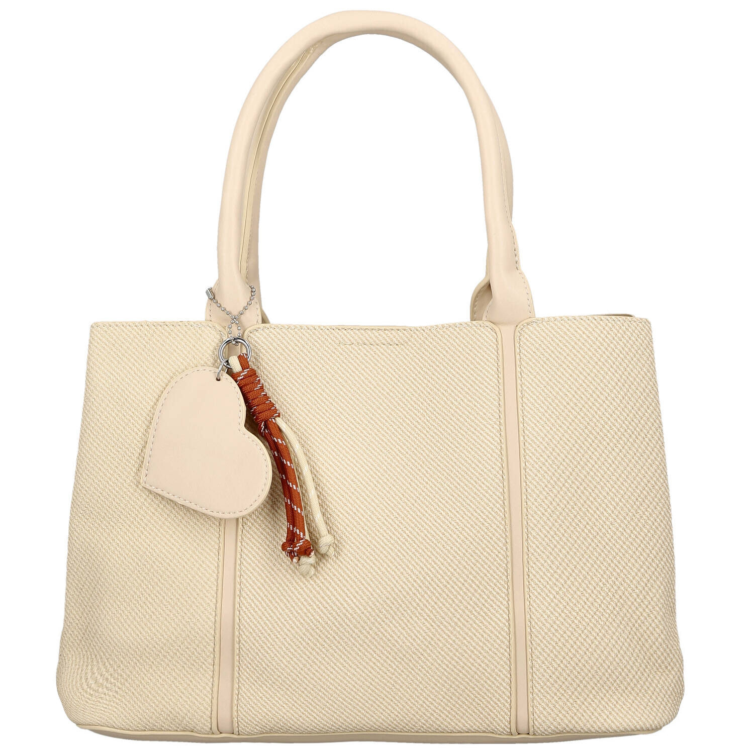 Módní dámská koženková kabelka do ruky Beatis, krémová