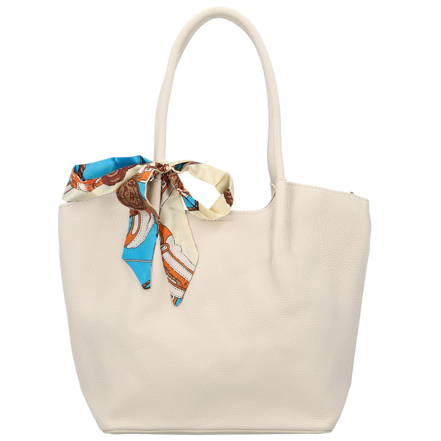 Módní dámská koženková kabelka na rameno Nenet, krémová