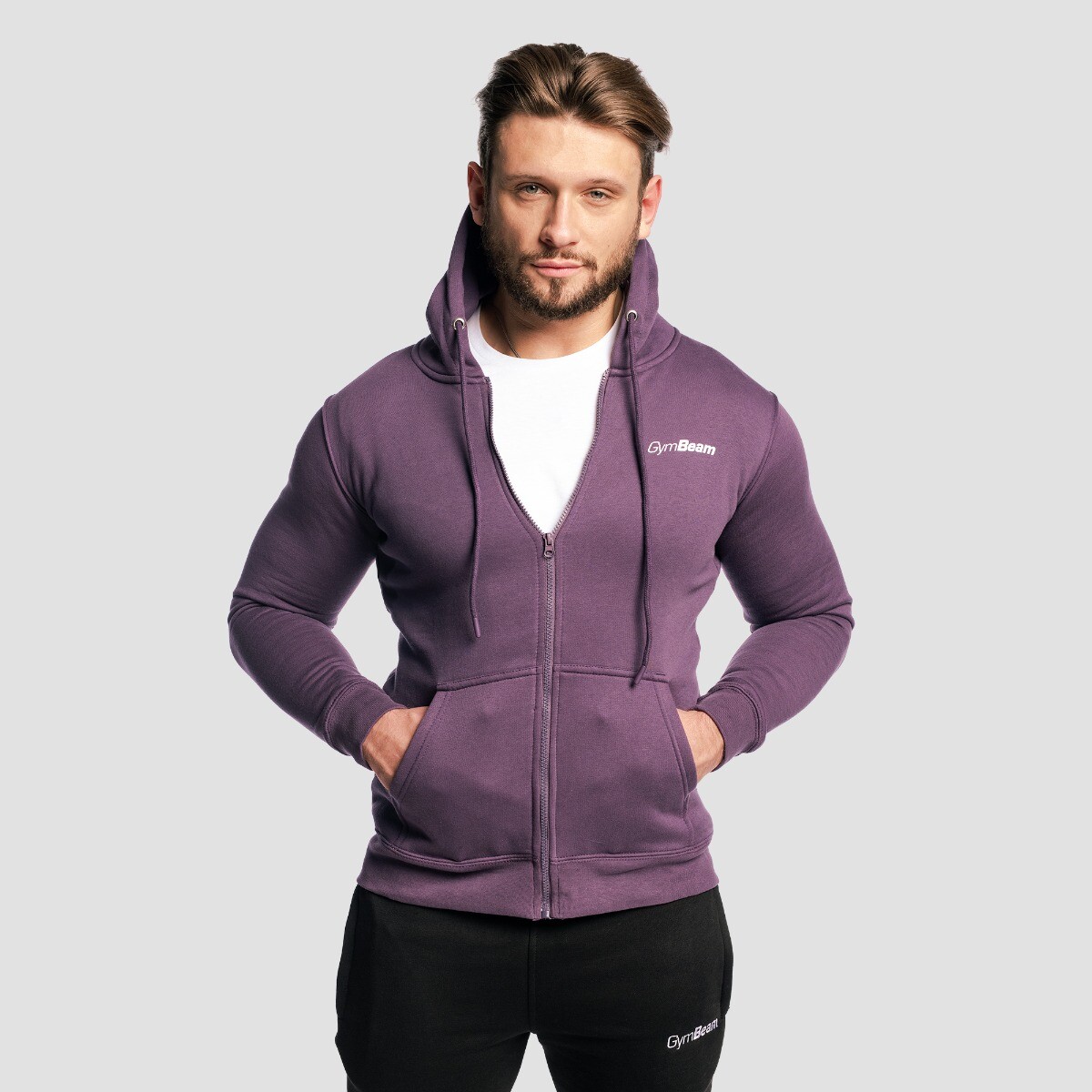 GymBeam Mikina Zipper Hoodie Obsidian