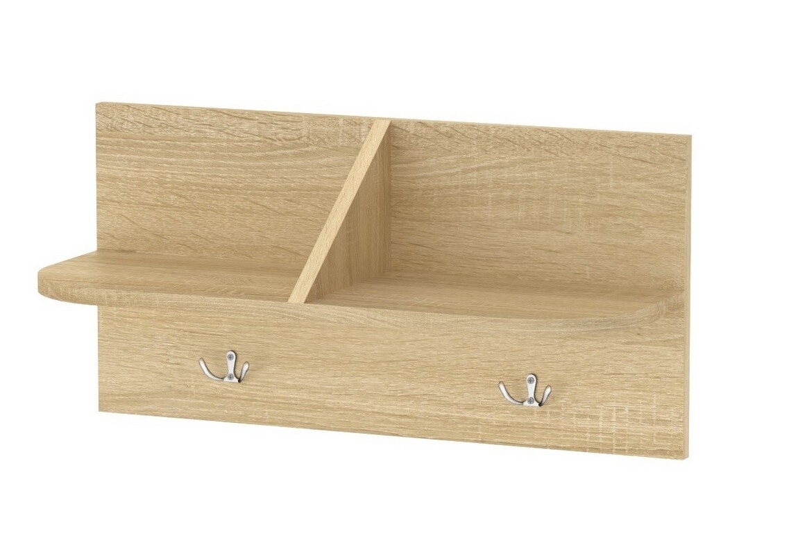 Závěsný věšák MIRVON s policí, dub sonoma