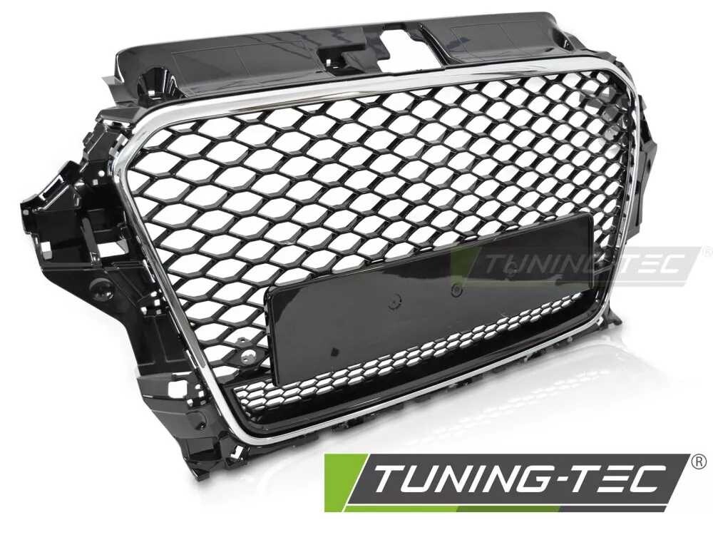 GRILLE SPORT STYLE GLOSSY BLACK CHROME PDC fits AUDI A3 8V 12-16