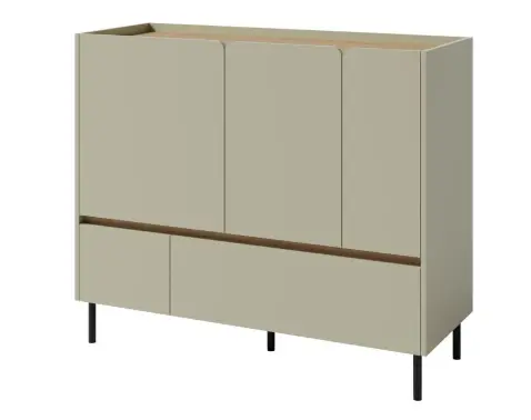 Komoda se zásuvkami Lucky, 120 cm, eukalyptově zelená/baltský dub