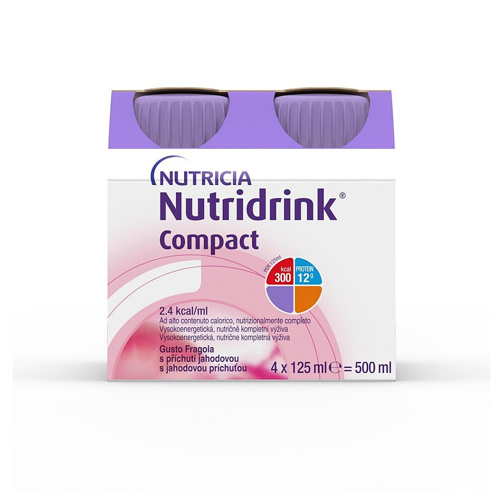 NUTRIDRINK Compact s příchutí jahoda 4 x 125 ml