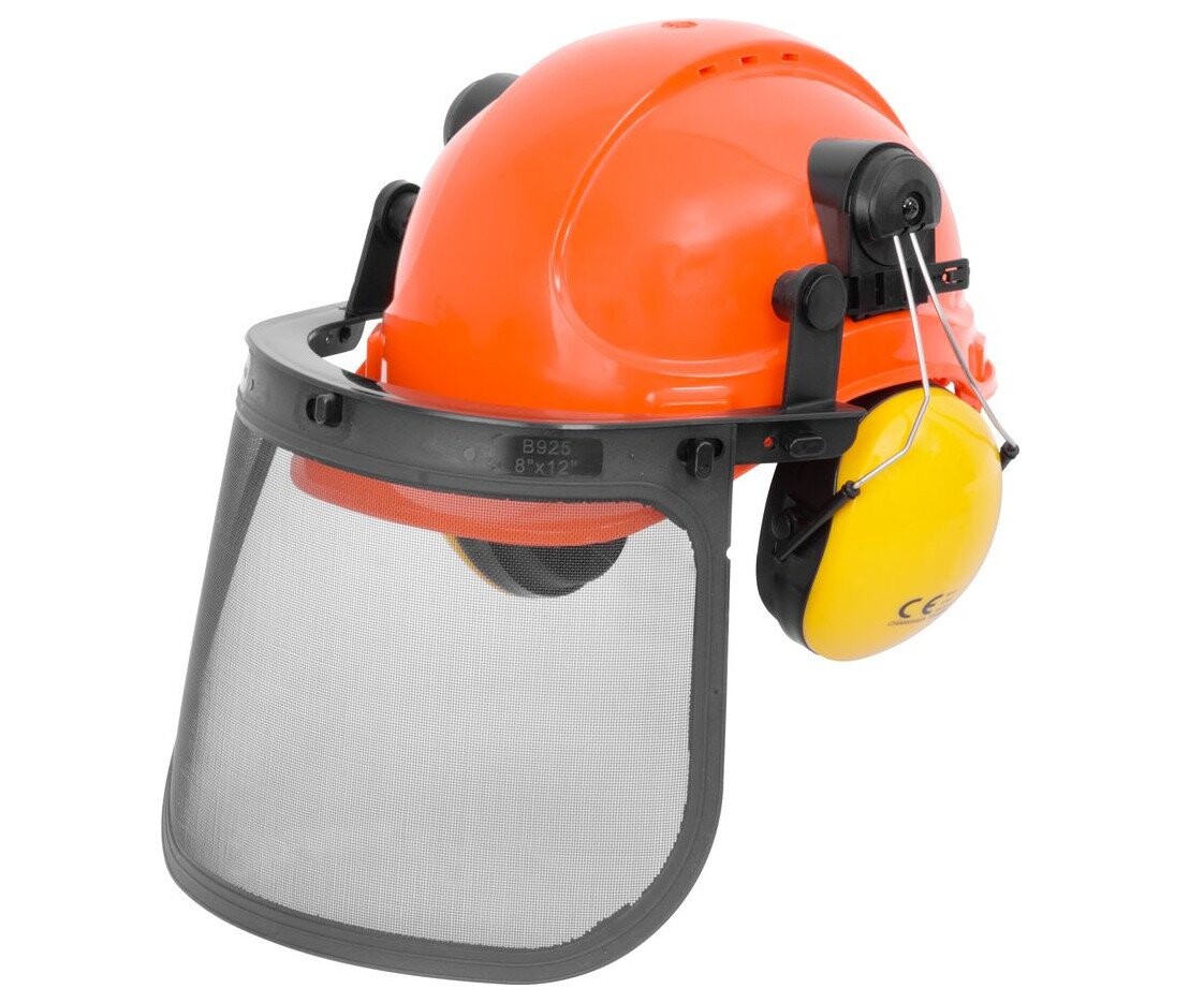 Přilba ochranná se štítem a sluchátky