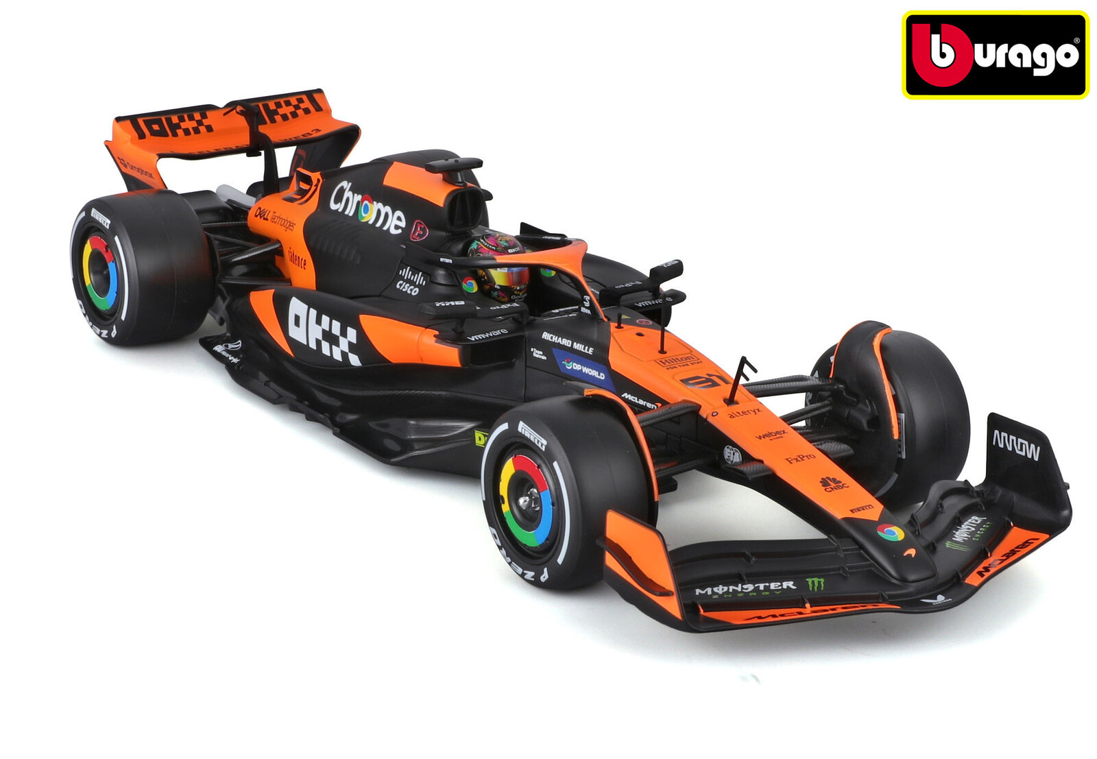 Bburago 1:24 RACE Formula F1 - McLaren F1 Team MCL38 (2024) #81 (Oscar Piastr) - Hard case