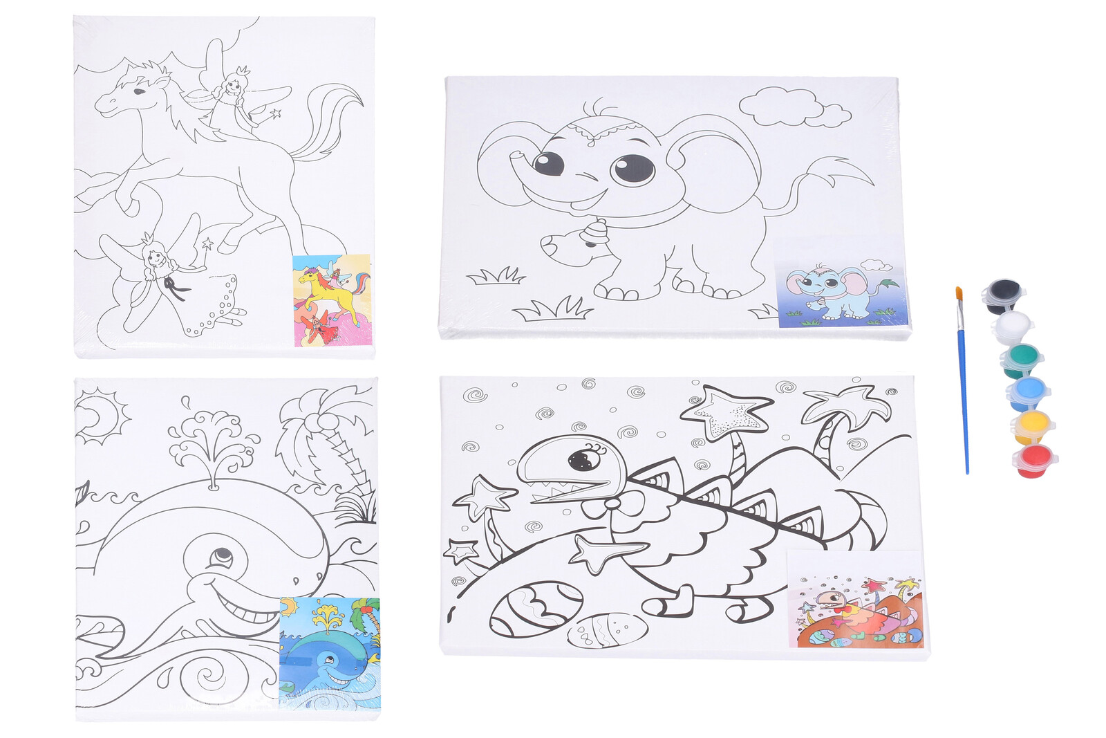 Malířské plátno s předlohou 30x24 cm + barvy a štětec Mix