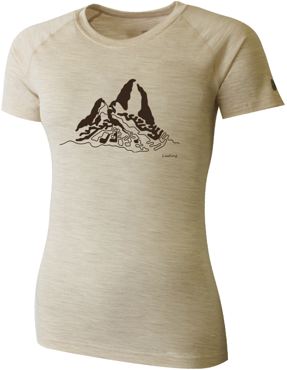 Lasting dámské merino triko BRIA 7200 béžové s tiskem Velikost: L