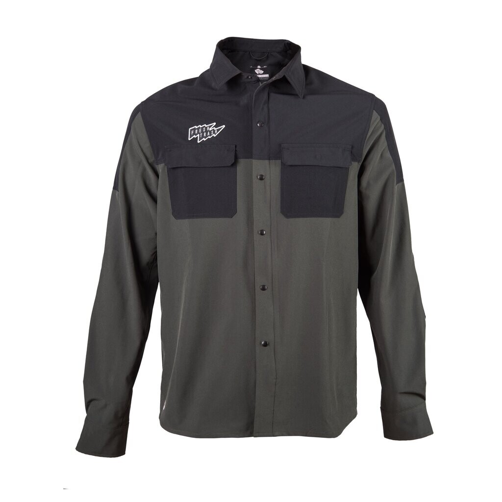 Fresh Trash UNISEX RIDER LONG SLEEVE SHIRT OLIVE GREEN/BLACK Velikost: S