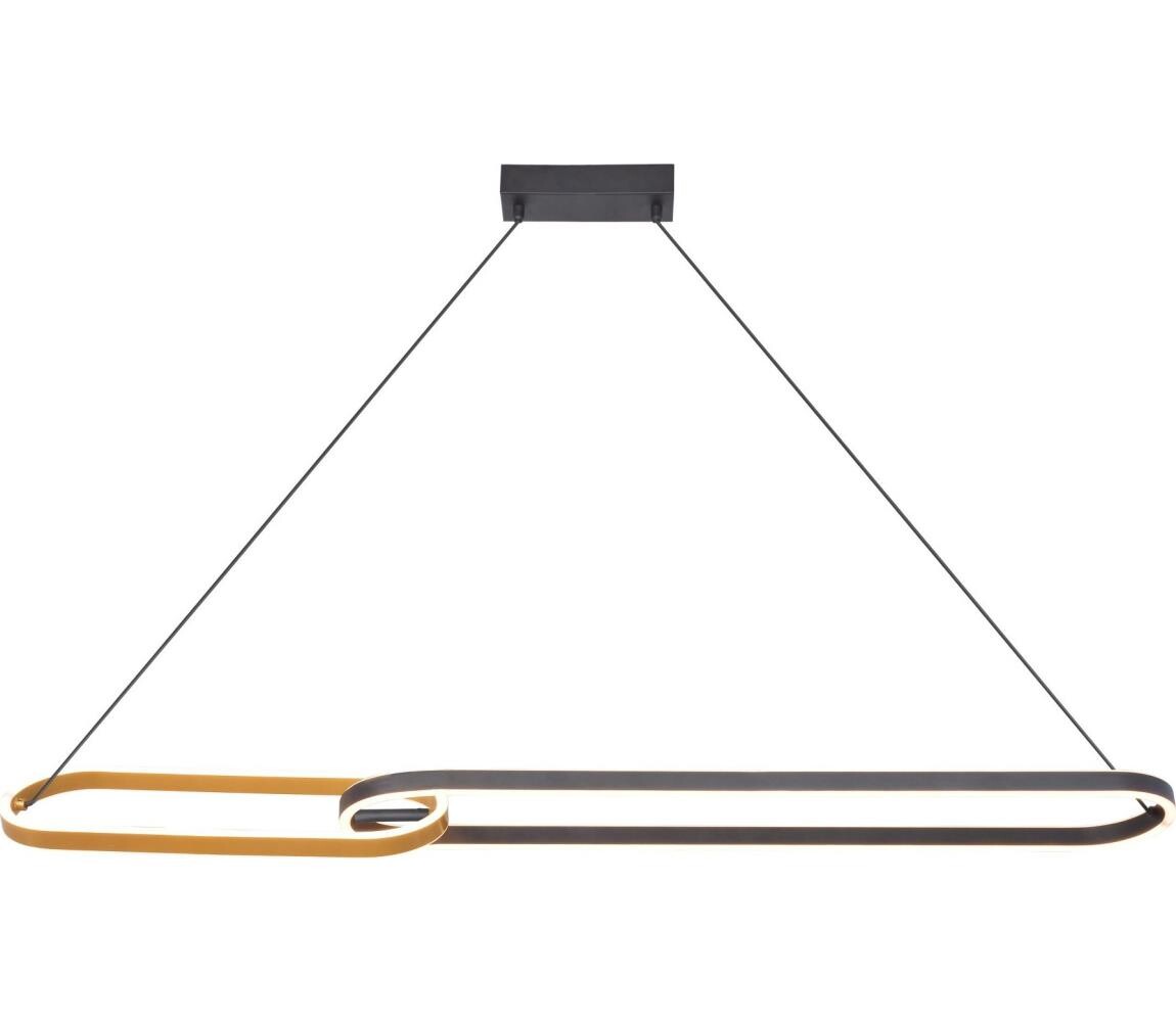 Zuma Line P241145502A - LED Lustr na lanku RAVON 2xLED/40W/230V černá/zlatá P241145502A