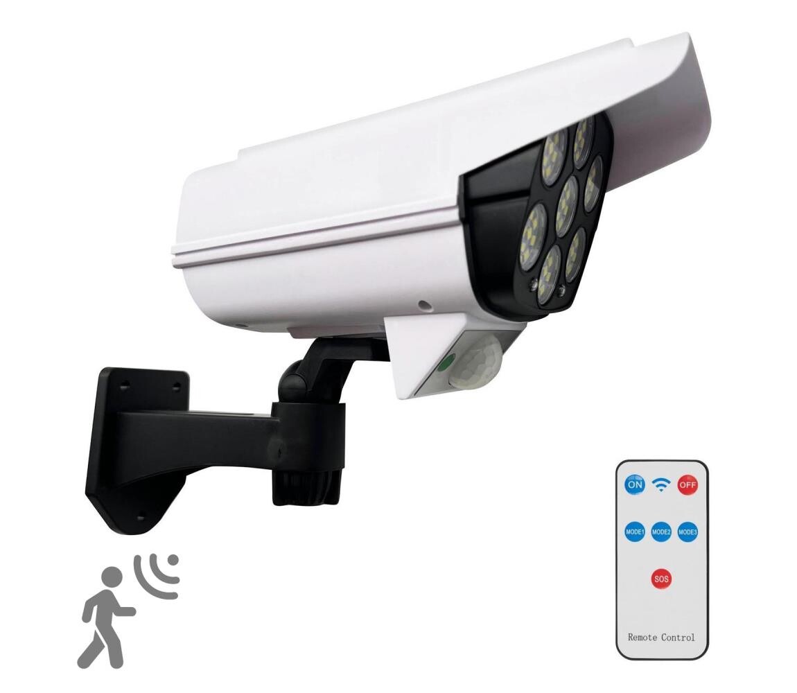 LED Solární nástěnné svítidlo se senzorem KAMERA LED/1W/3,7V IP44 + DO 323095