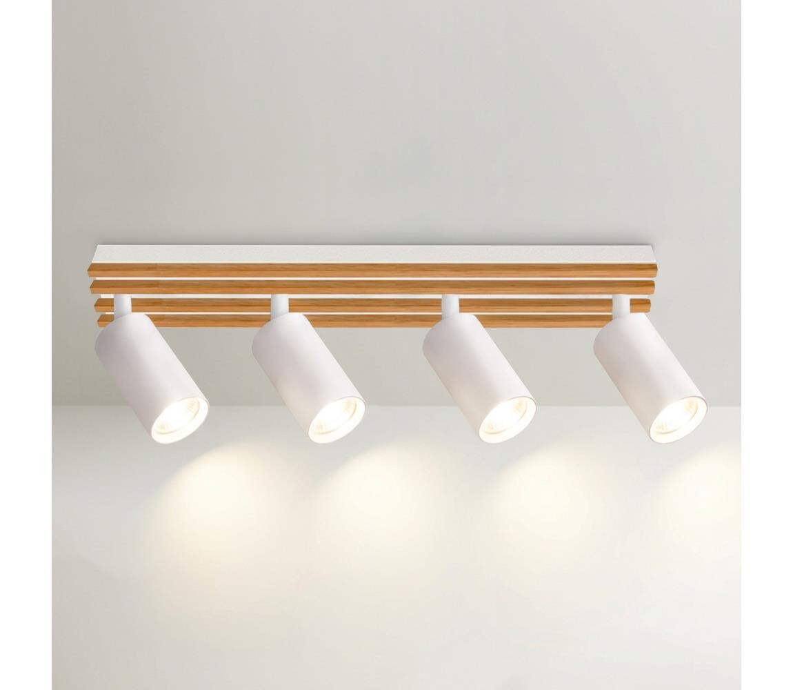 Brilagi - Bodové svítidlo SELE WOOD 4xGU10/30W/230V bílá/dřevo WO-OEM-25CF-B04-WHT