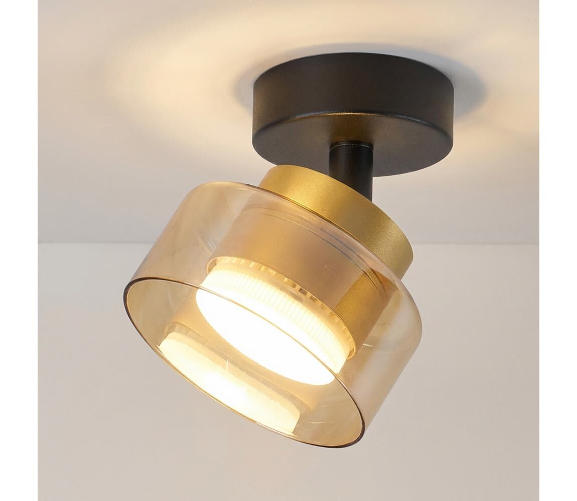 Brilagi - Bodové svítidlo AURA LUX 1xGX53/30W/230V pr. 13 cm černá/zlatá WO-OEM-CF-03-GLD