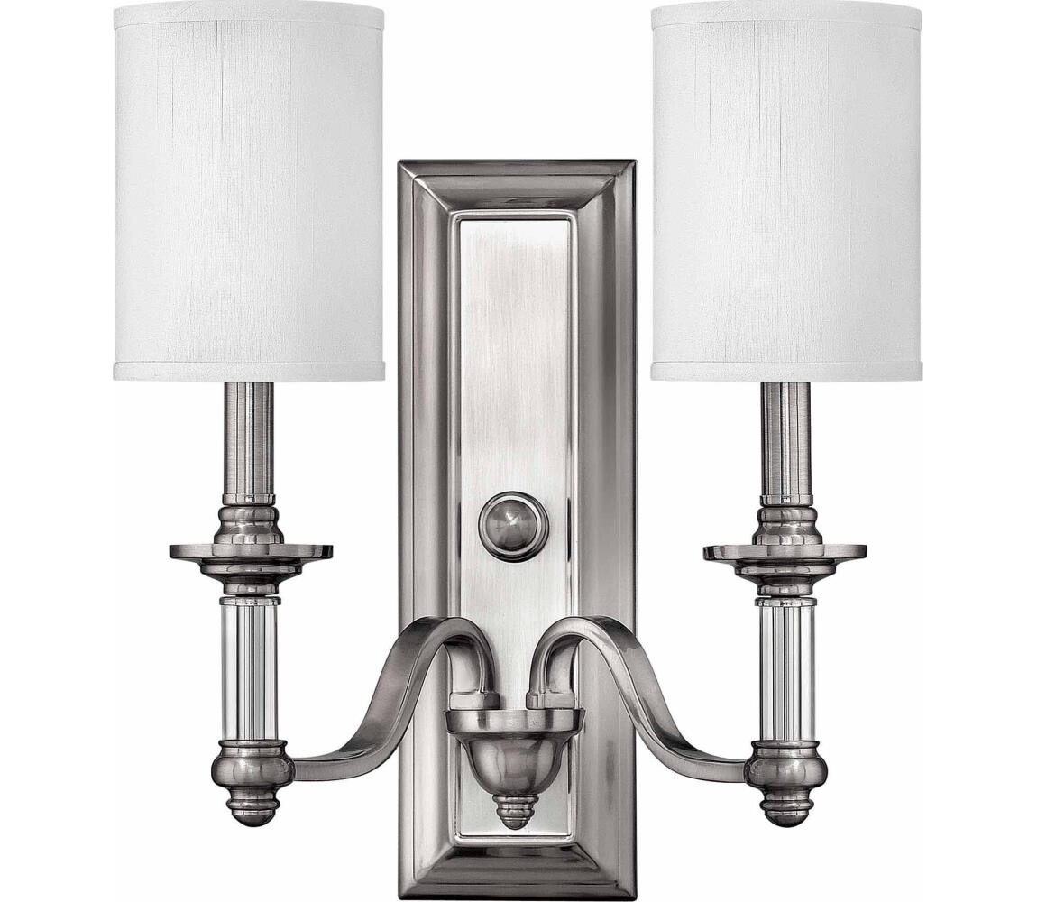 Elstead Hinkley HK-SUSSEX2 - Nástěnné svítidlo SUSSEX 2xE14/40W/230V matný chrom HK-SUSSEX2