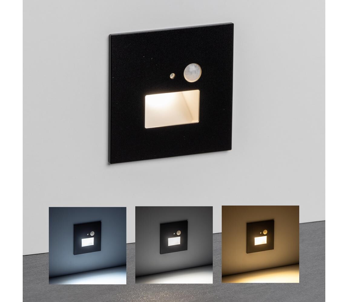 Greenlux LED Schodišťové svítidlo se senzorem pohybu LED/1,5W/230V 3000/4000/6000K černá