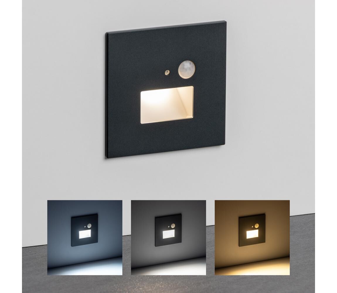 Greenlux LED Schodišťové svítidlo se senzorem pohybu LED/1,5W/230V 3000/4000/6000K antr