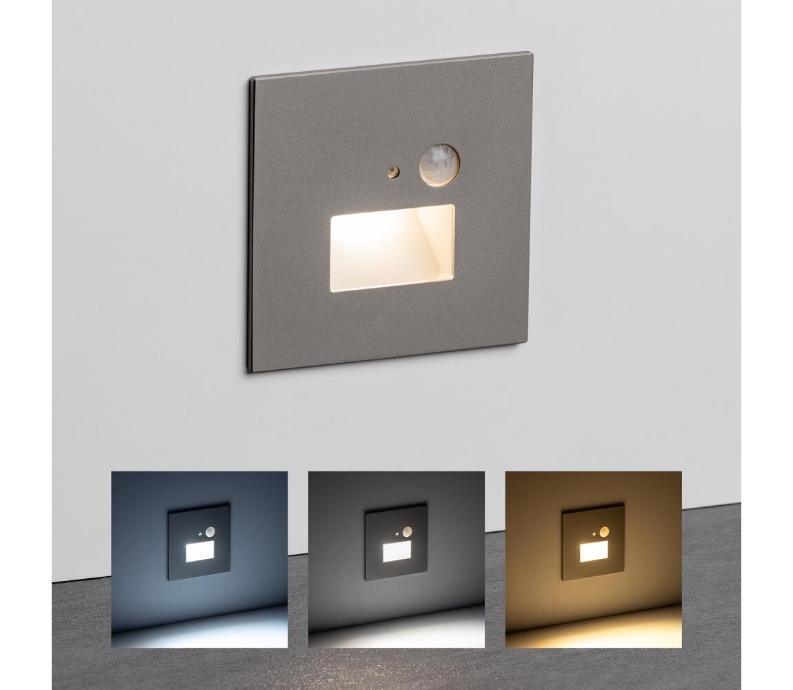 Greenlux LED Schodišťové svítidlo se senzorem pohybu LED/1,5W/230V 3000/4000/6000K šedá