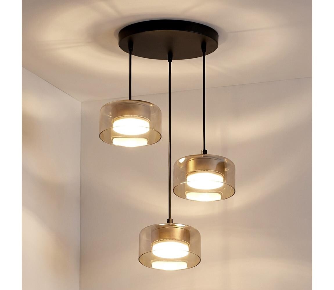 Brilagi - Lustr na lanku AURA LUX 3xGX53/30W/230V černá/zlatá WO-OEM-CF-17-GLD