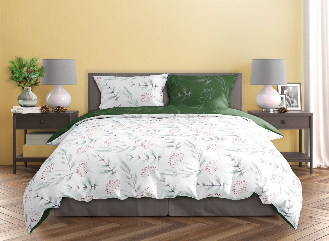 FARO Bavlněné saténové povlečení 140x200 + 70x90 cm - Milagro Verde 020