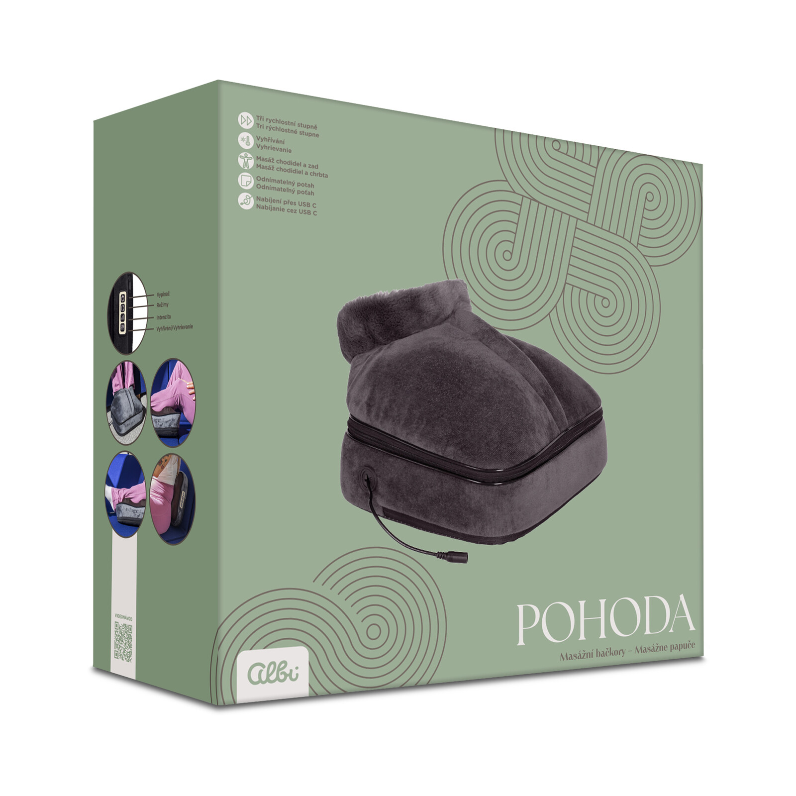 Vyhřívané masážní bačkory Pohoda Albi