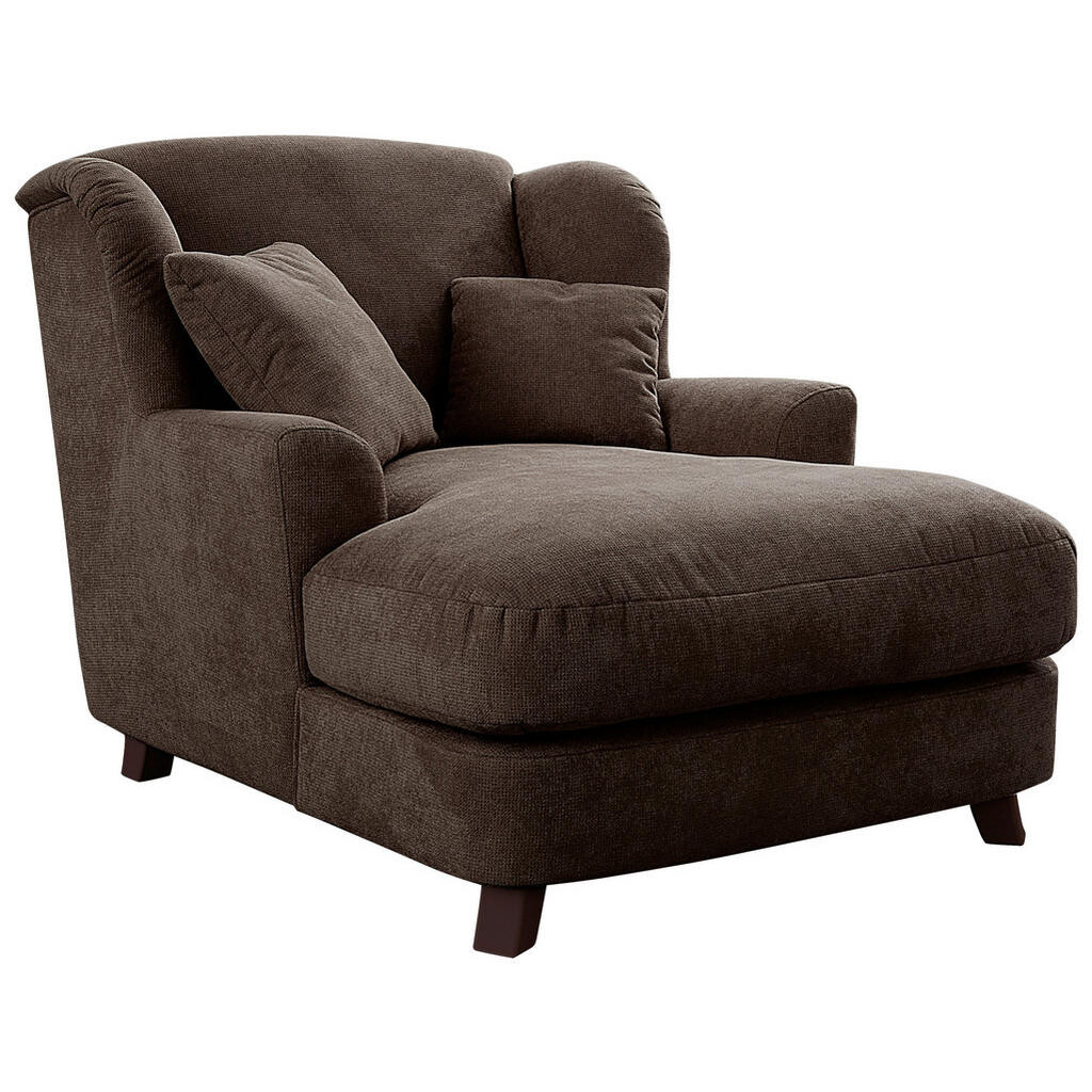 Sit & More XXL KŘESLO, textil, kompozitní dřevo, tmavě hnědá