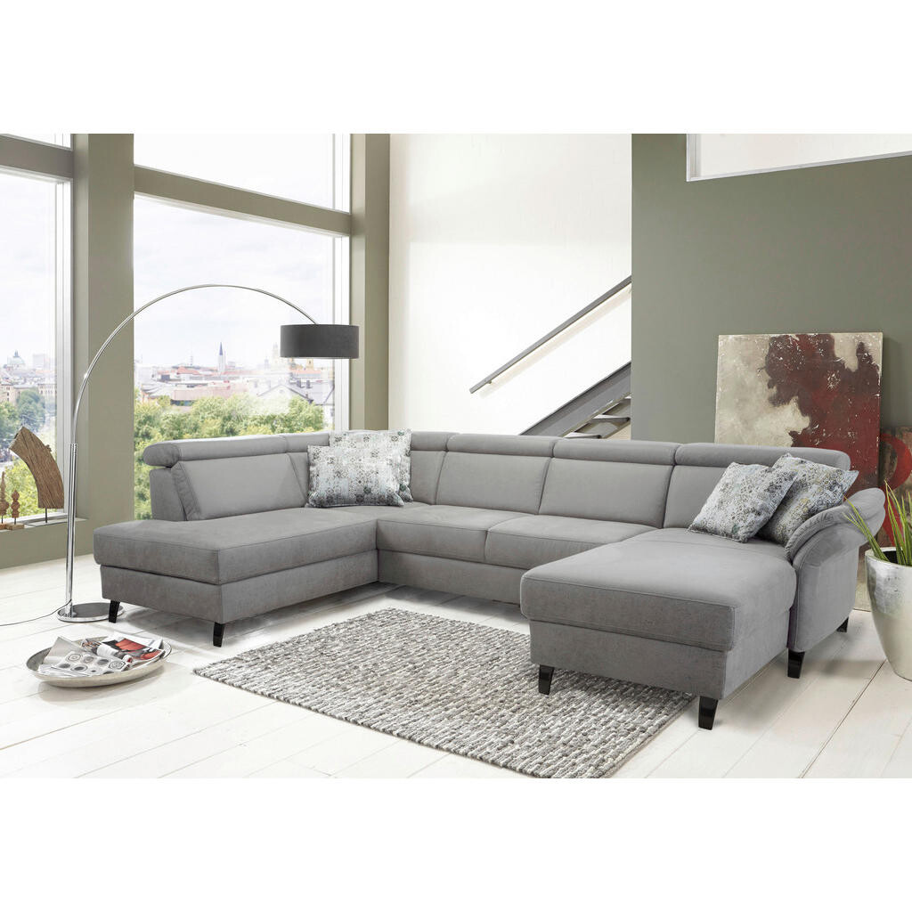 Sit & More SEDACÍ SOUPRAVA, textil, světle šedá