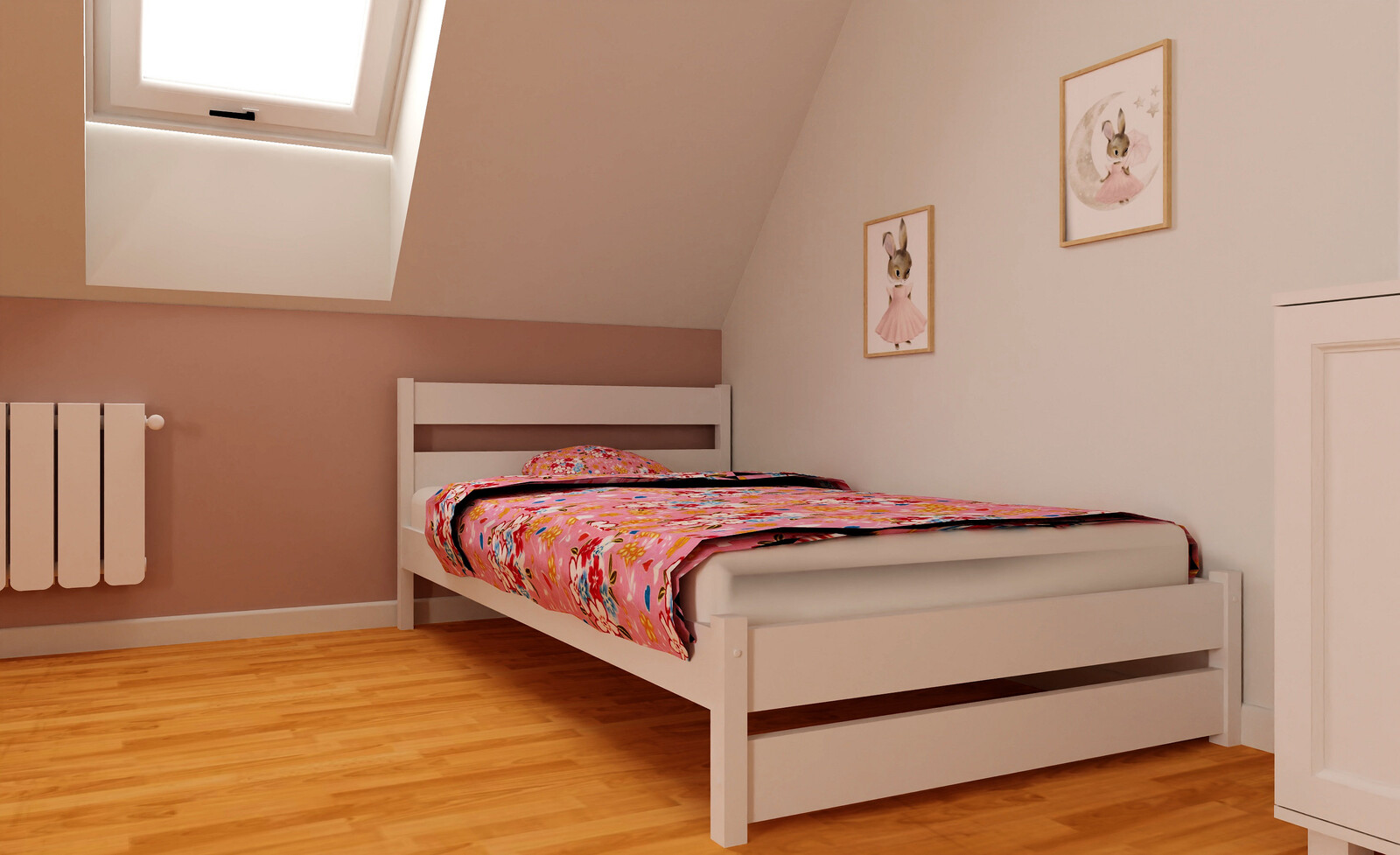 GRZ Postel z masivu Standart 140 x 200 cm - Bílá, 2.jakost