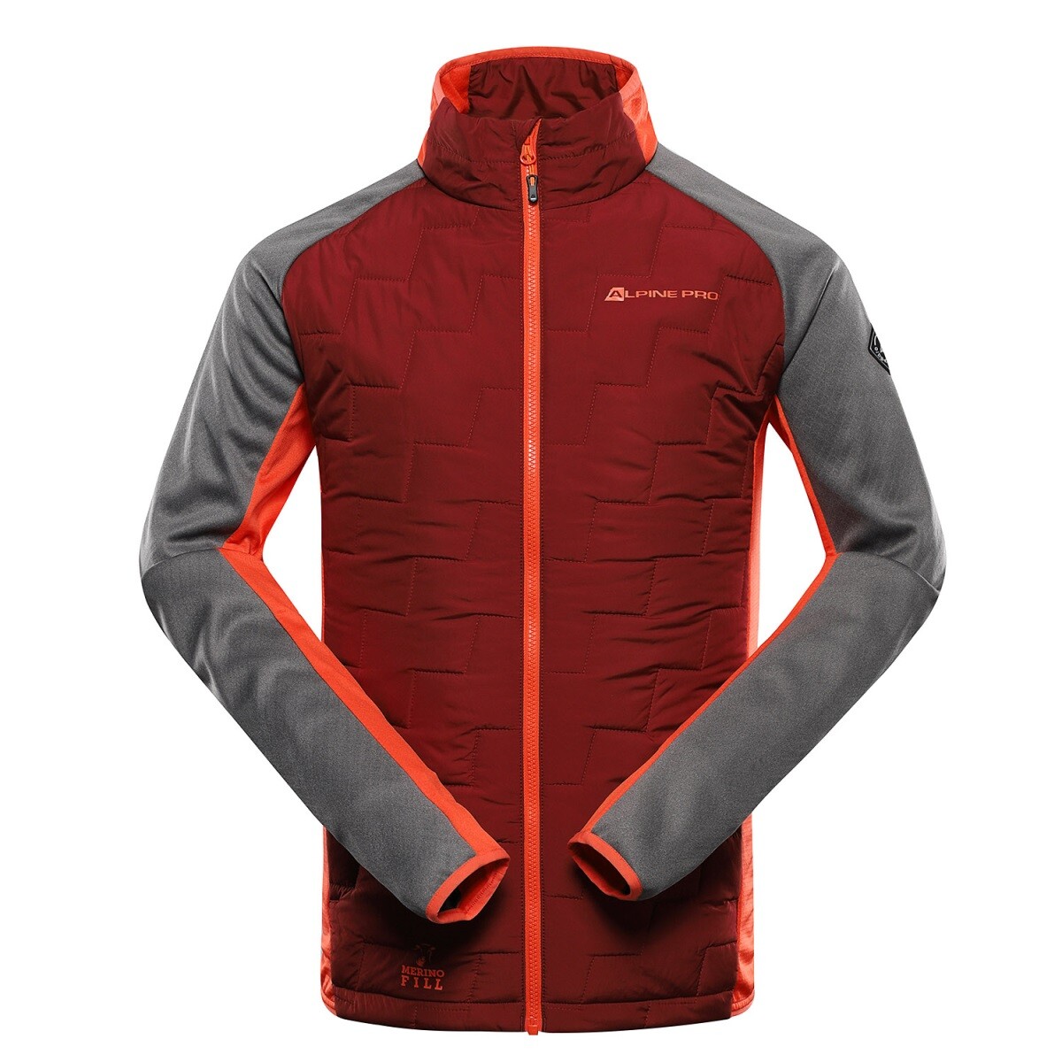 Pánská mikina z merino výplní alpine pro jorw červená xs